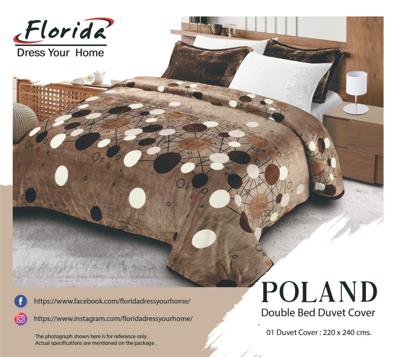 Florida's Poland Double Bed Warm Duvet Cover with Zipper for Quilt (Rajai) Comforter & Blanket