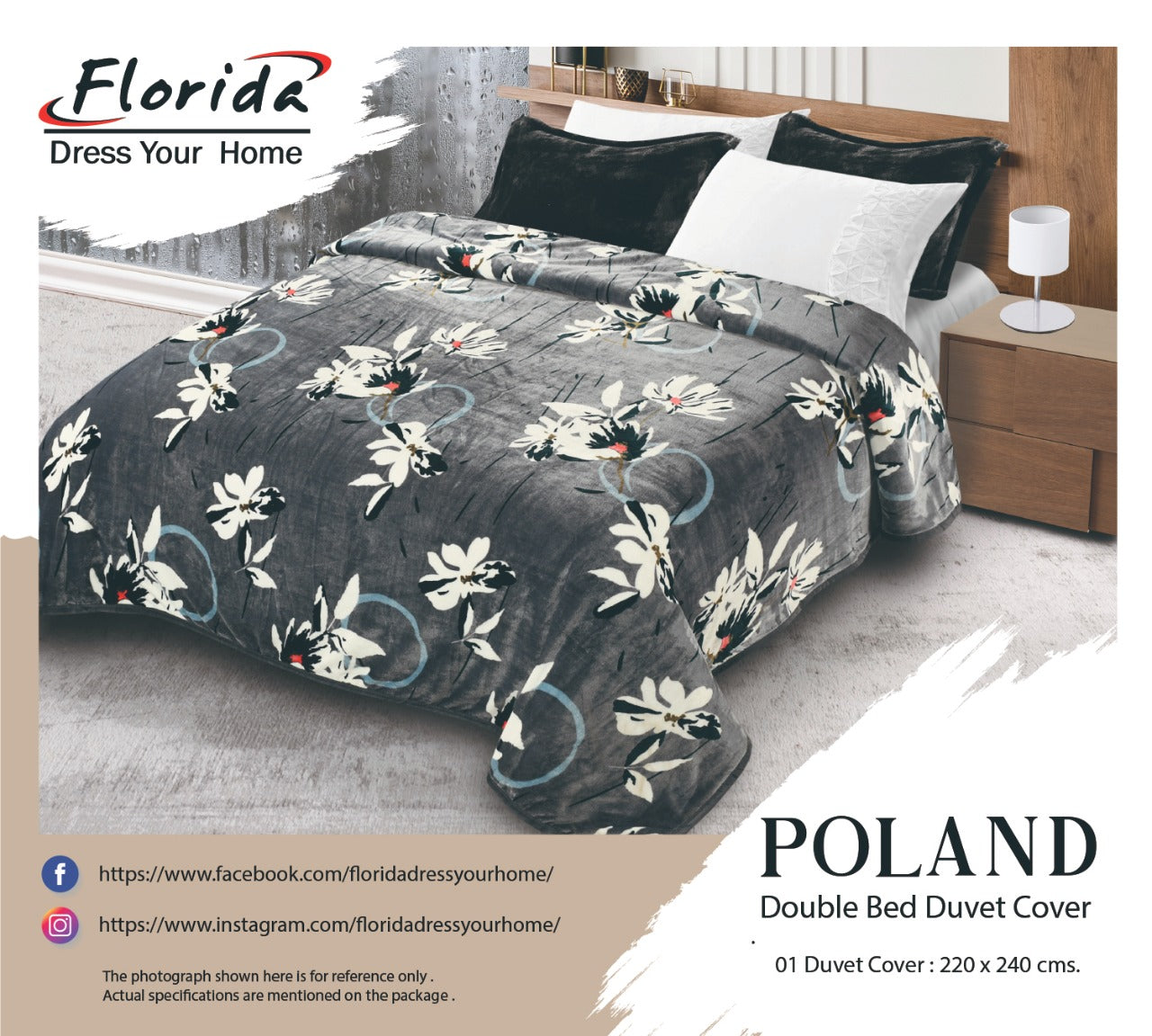 Florida's Poland Double Bed Warm Duvet Cover with Zipper for Quilt (Rajai) Comforter & Blanket