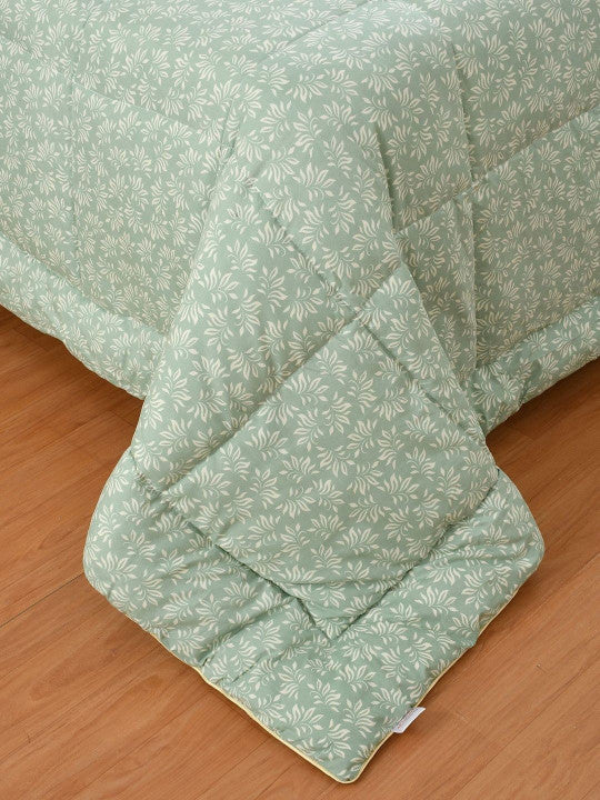 Florida Floral Reversible Double Bed Comforter | 250 GSM Virgin Microfiber Filling | Ultra Soft AC Comforter | Lightweight All Season Quilt with Piping Edge