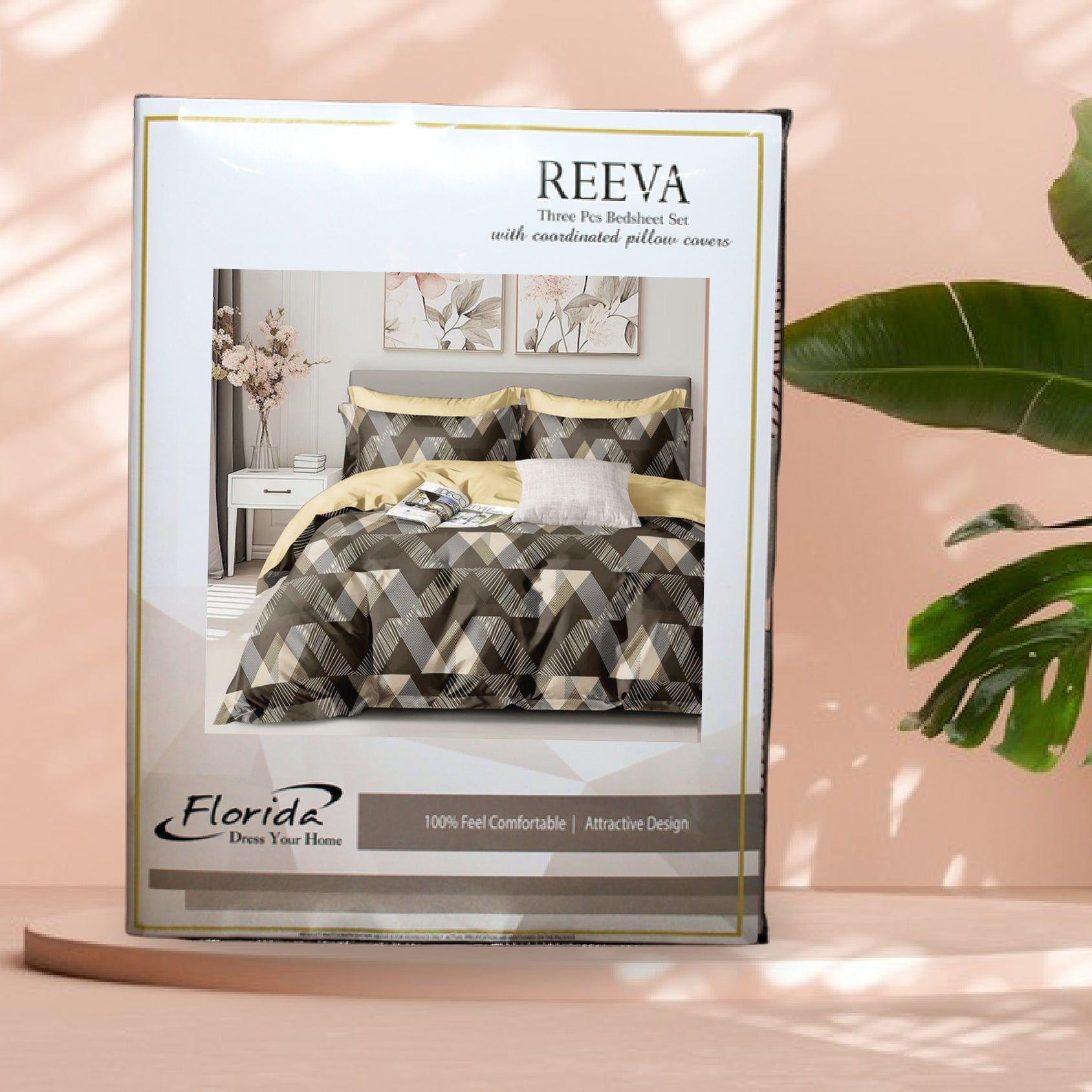 Reeva Bed Sheet Set with Pillow Covers for Double Bed by Florida