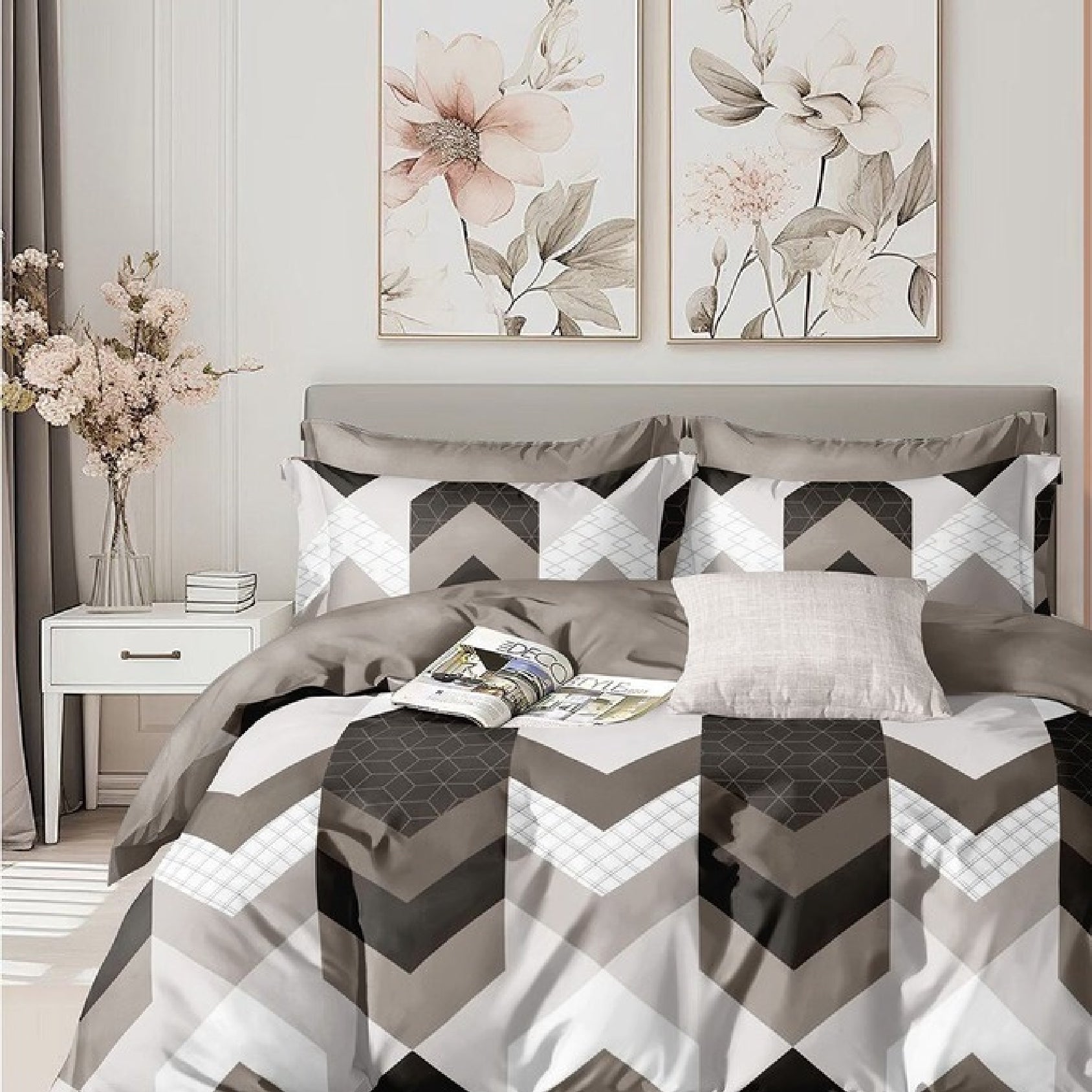 Reeva Bed Sheet Set with Pillow Covers for Double Bed by Florida