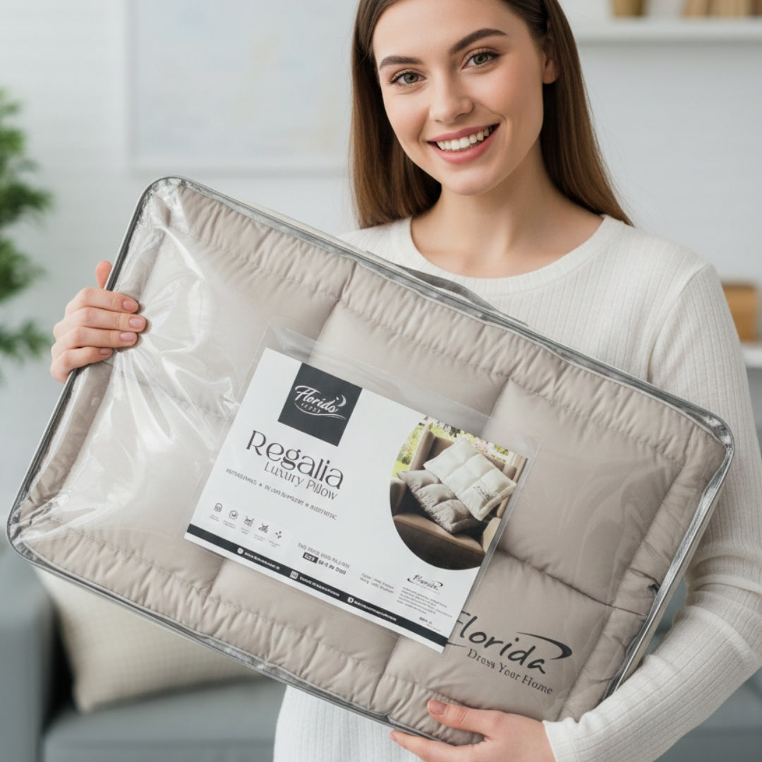 Florida Sleep Regalia Luxury King Size Cotton Pillow for Royal Comfort