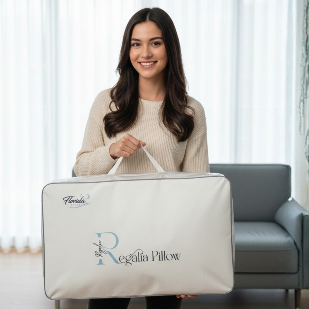 Florida Sleep Regalia Luxury King Size Cotton Pillow for Royal Comfort