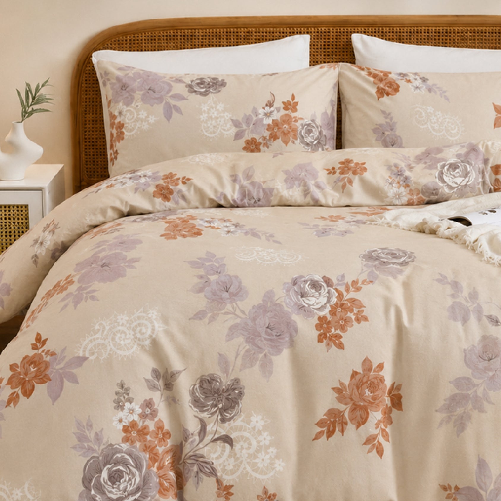 Florida Rome Box Double Bedsheet Set with 2 Pillow Covers & Carry Bag - Perfect for Gifting