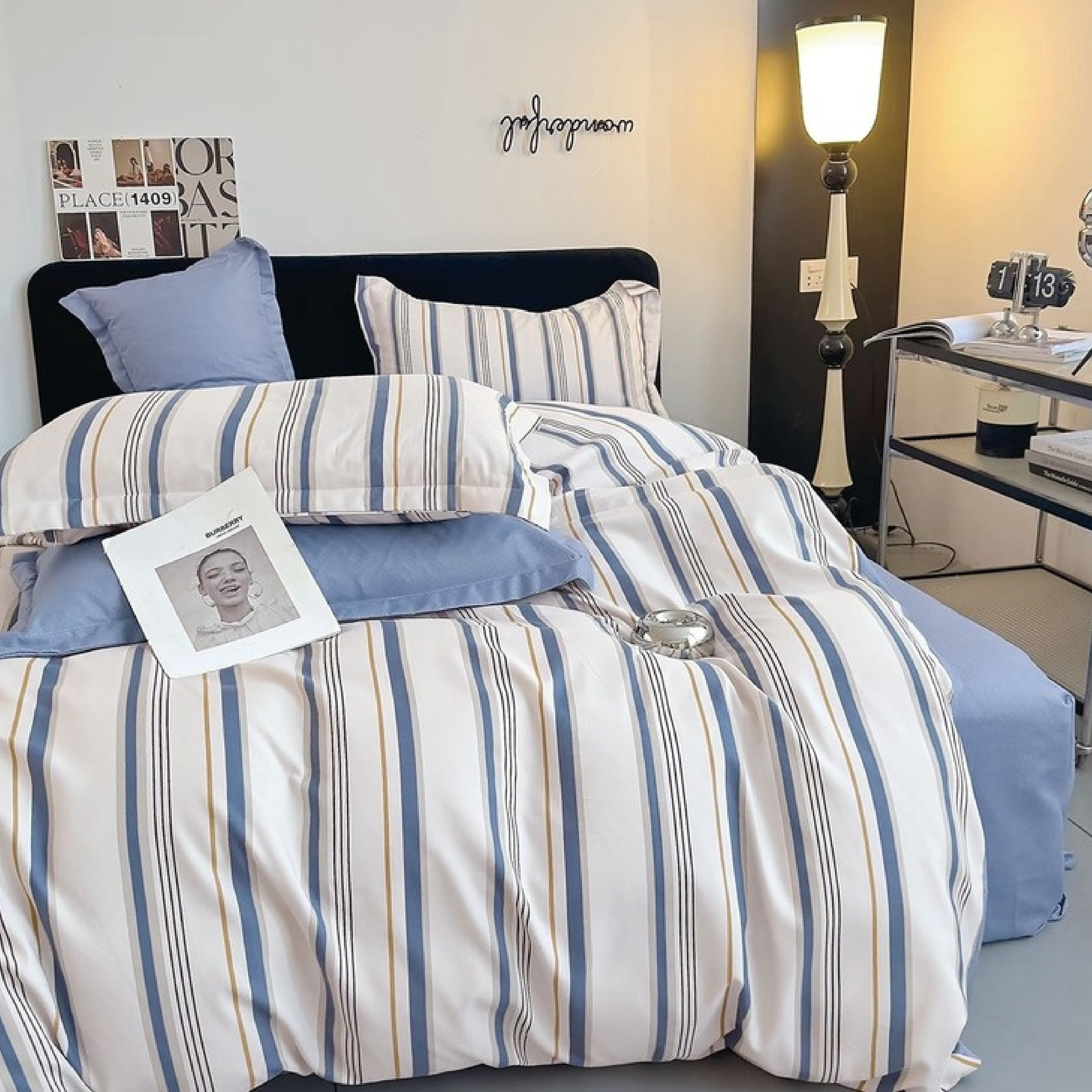 Stroke King Size Bed Sheet Set with Pillow Covers by Florida