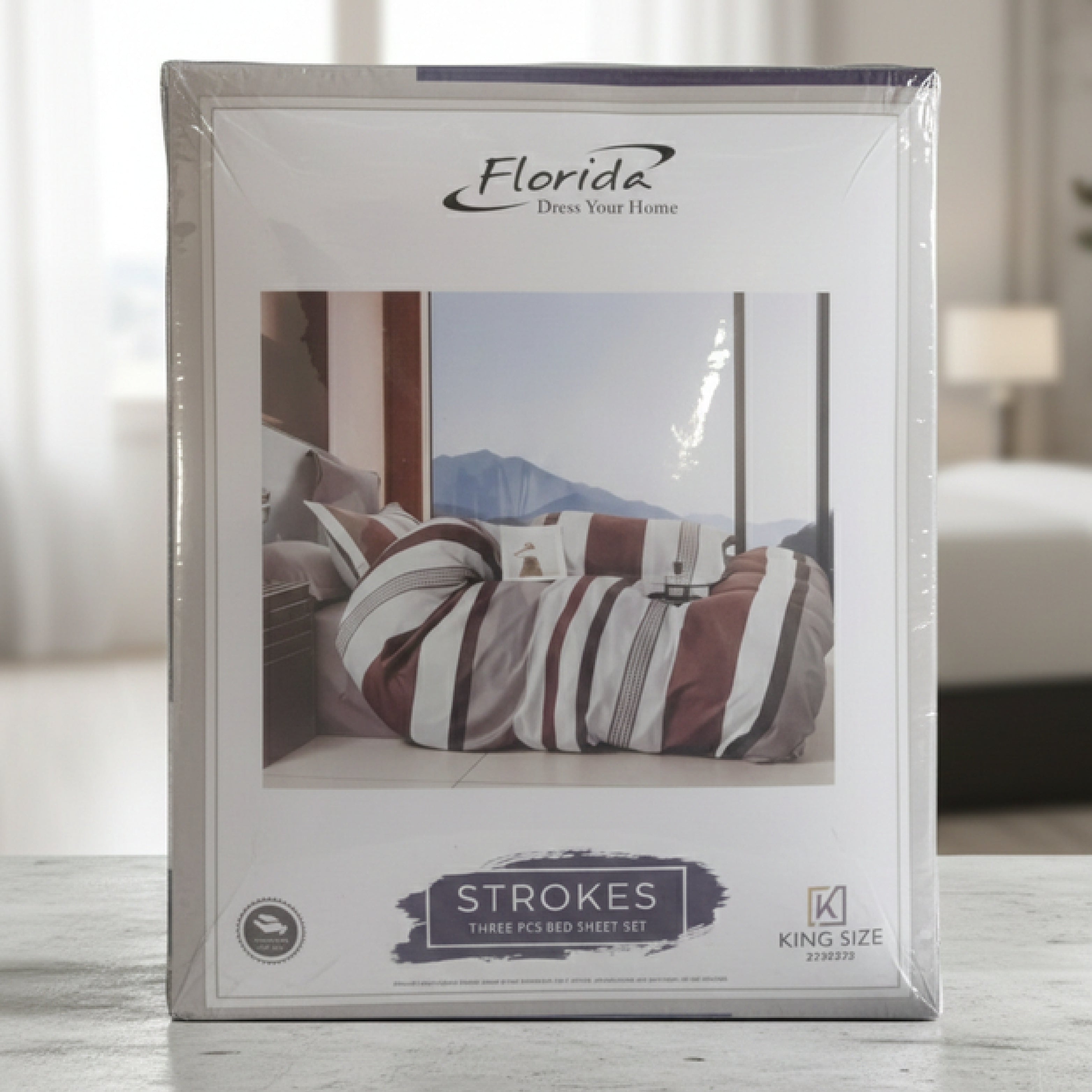 Stroke King Size Bed Sheet Set with Pillow Covers by Florida