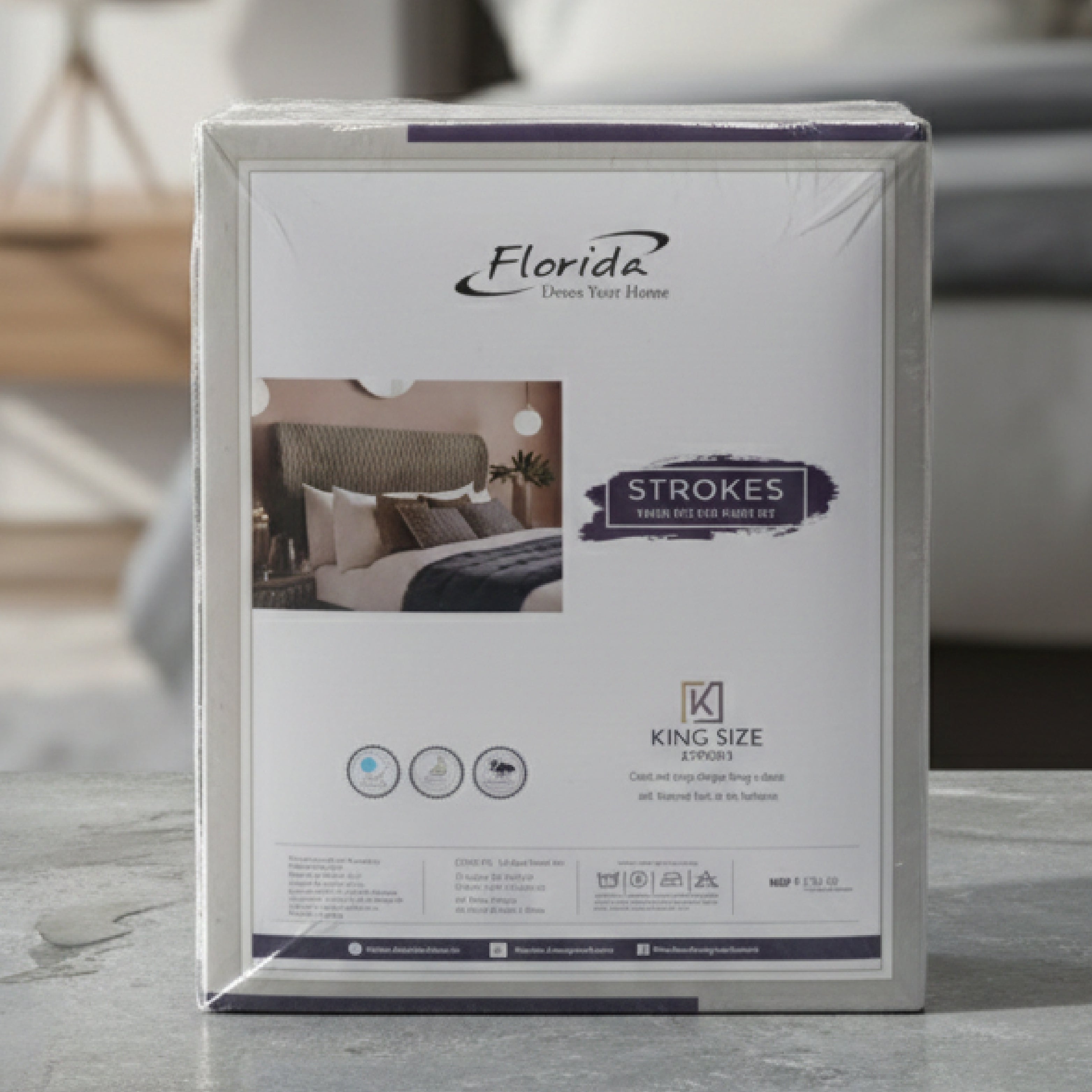 Stroke King Size Bed Sheet Set with Pillow Covers by Florida