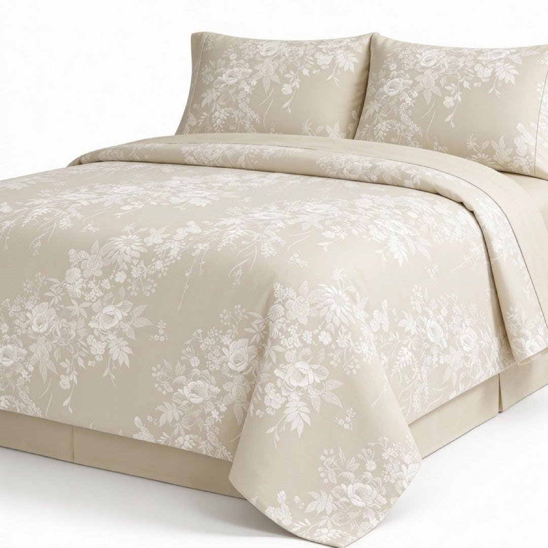 Streaks 100% Cotton 400 TC King Size Bedsheet Set with 2 Pillow Cover by Florida