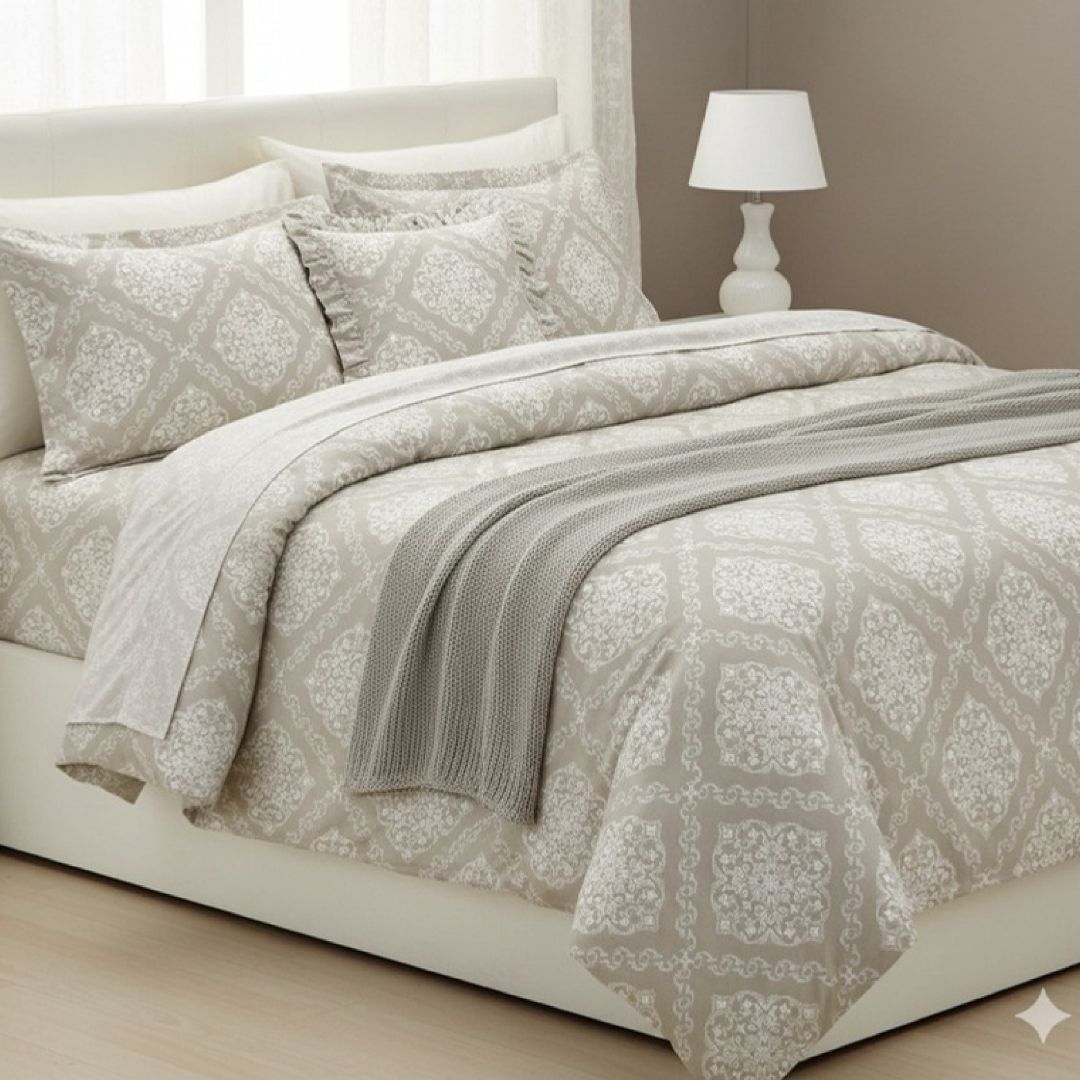 Streaks 100% Cotton 400 TC King Size Bedsheet Set with 2 Pillow Cover by Florida