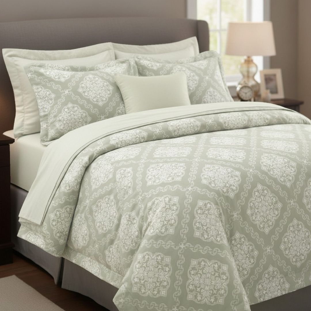 Streaks 100% Cotton 400 TC King Size Bedsheet Set with 2 Pillow Cover by Florida