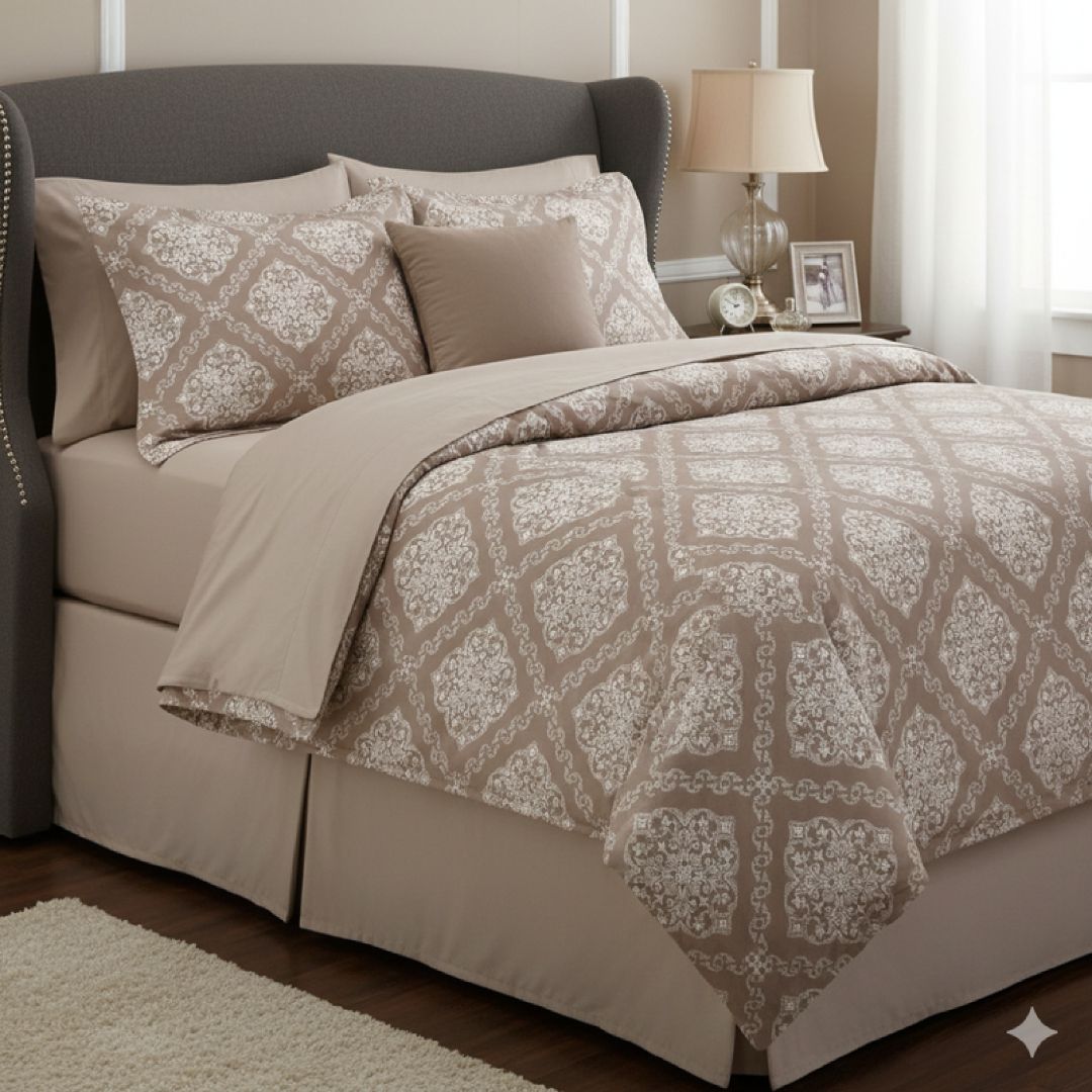 Streaks 100% Cotton 400 TC King Size Bedsheet Set with 2 Pillow Cover by Florida