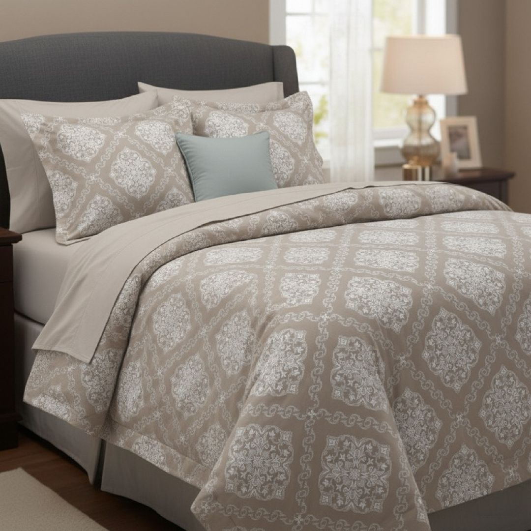 Streaks 100% Cotton 400 TC King Size Bedsheet Set with 2 Pillow Cover by Florida