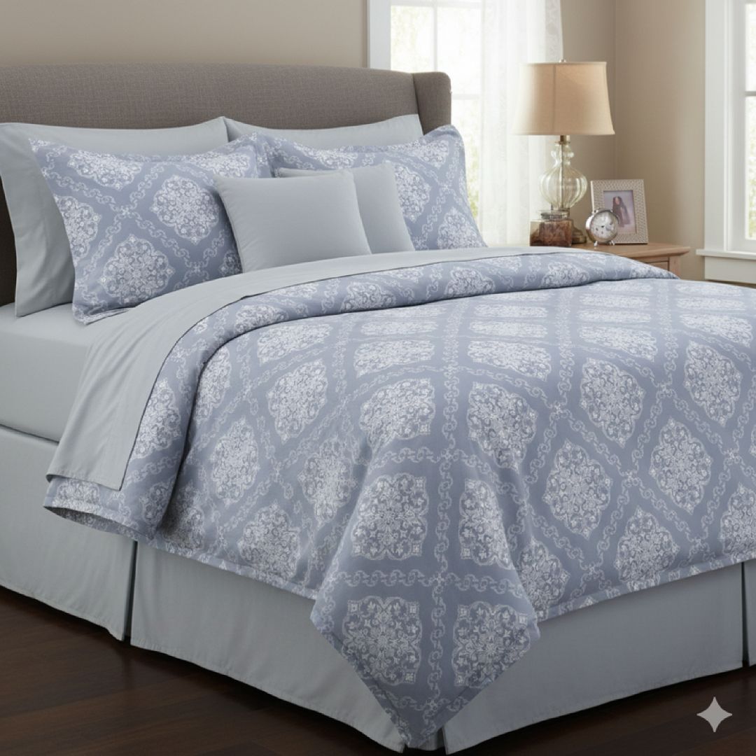Streaks 100% Cotton 400 TC King Size Bedsheet Set with 2 Pillow Cover by Florida