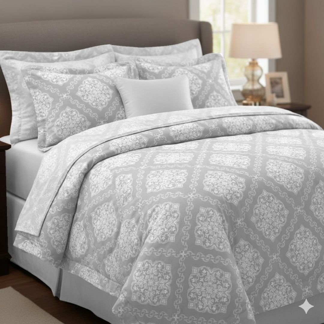 Streaks 100% Cotton 400 TC King Size Bedsheet Set with 2 Pillow Cover by Florida