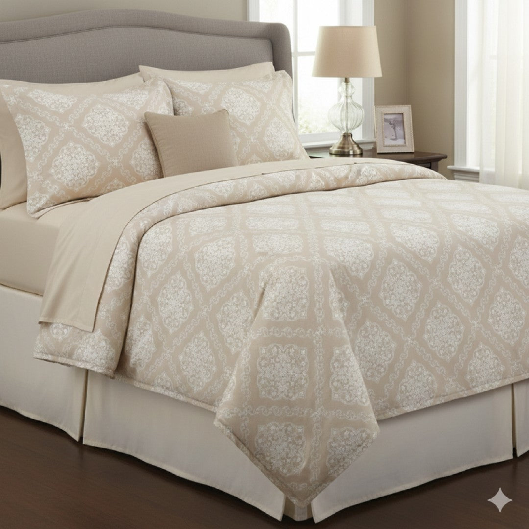 Streaks 100% Cotton 400 TC King Size Bedsheet Set with 2 Pillow Cover by Florida
