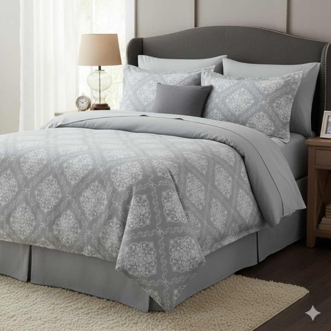 Streaks 100% Cotton 400 TC King Size Bedsheet Set with 2 Pillow Cover by Florida