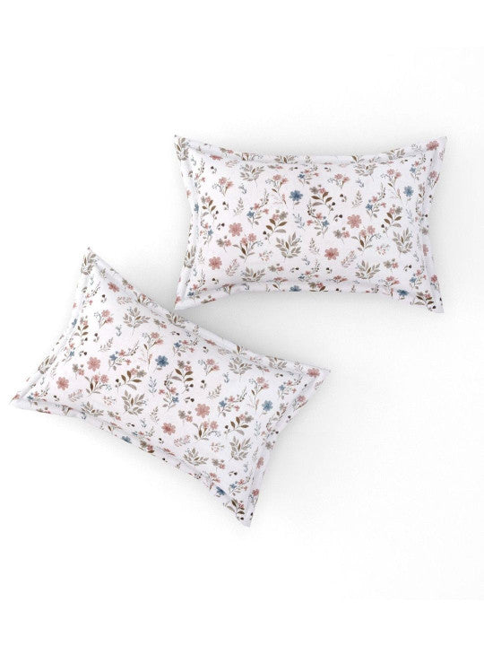 Florida Elite 100% Pure Cotton Pure Cotton 160 TC Floral Print King Size Bedsheet with 2 Pillow Covers