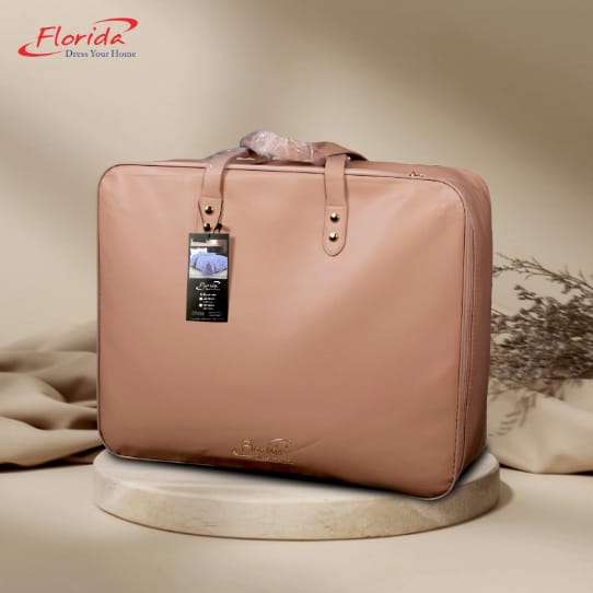 Florida Warm Hug Rabit Fur Luxurious Double Bed Supreme Soft Blanket for Heavy Winter - Biege