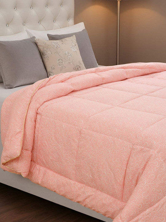 Florida Floral Reversible Double Bed Comforter | 250 GSM Virgin Microfiber Filling | Ultra Soft AC Comforter | Lightweight All Season Quilt with Piping Edge