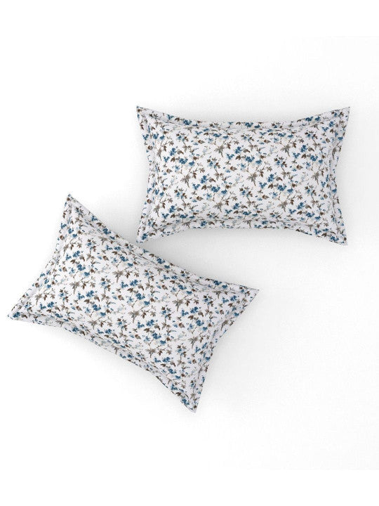 Florida Elite 100% Pure Cotton Pure Cotton 160 TC Floral Print King Size Bedsheet with 2 Pillow Covers