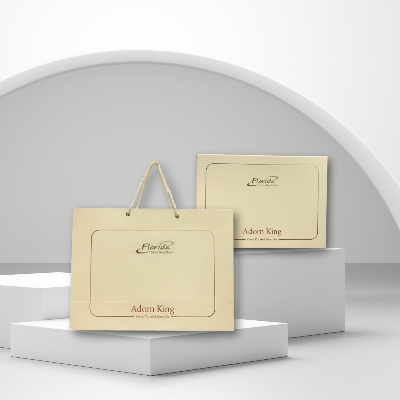 Adorn King Size Bed Sheet Set in Box Packaging with Pillow Covers by Florida