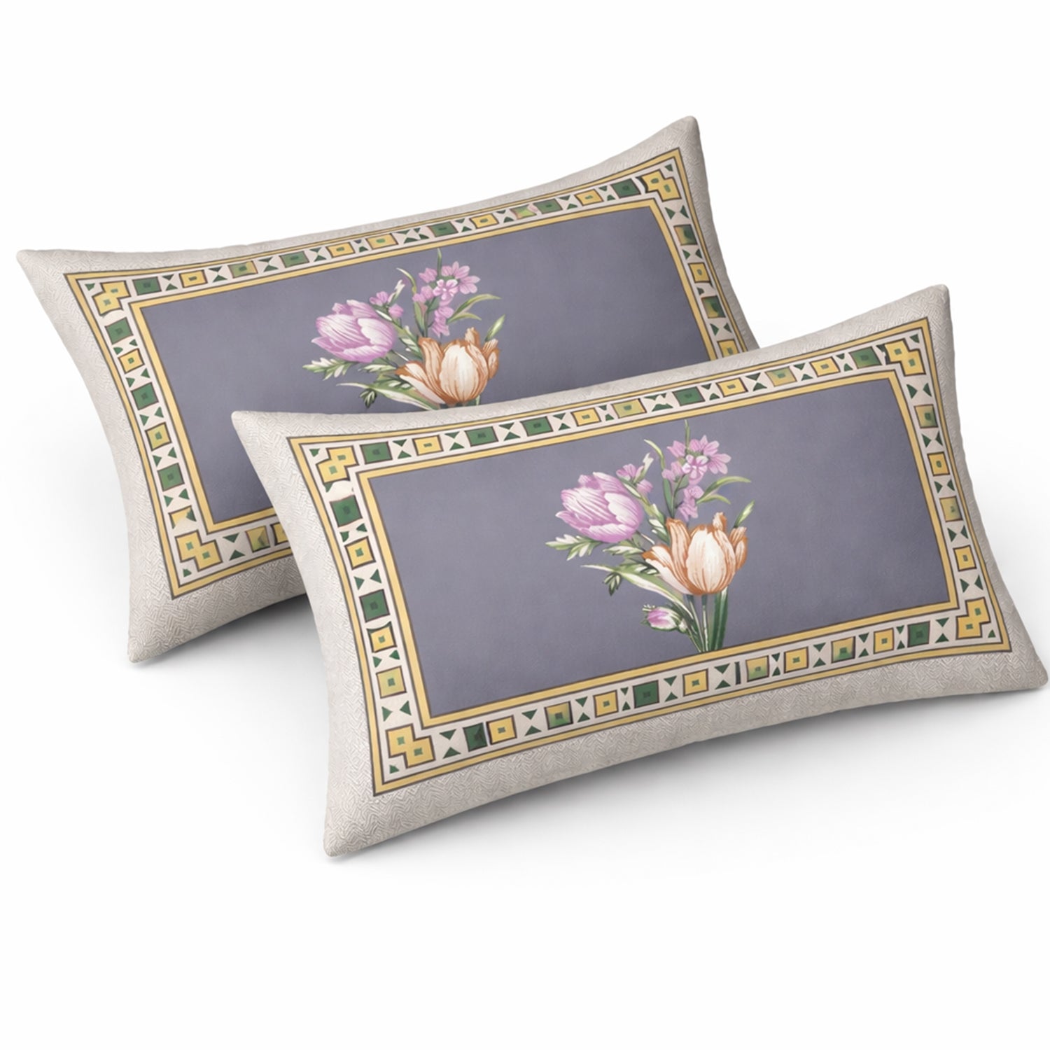 Florida King Size Cotton Panel Bedsheet with 2 Pillow Covers