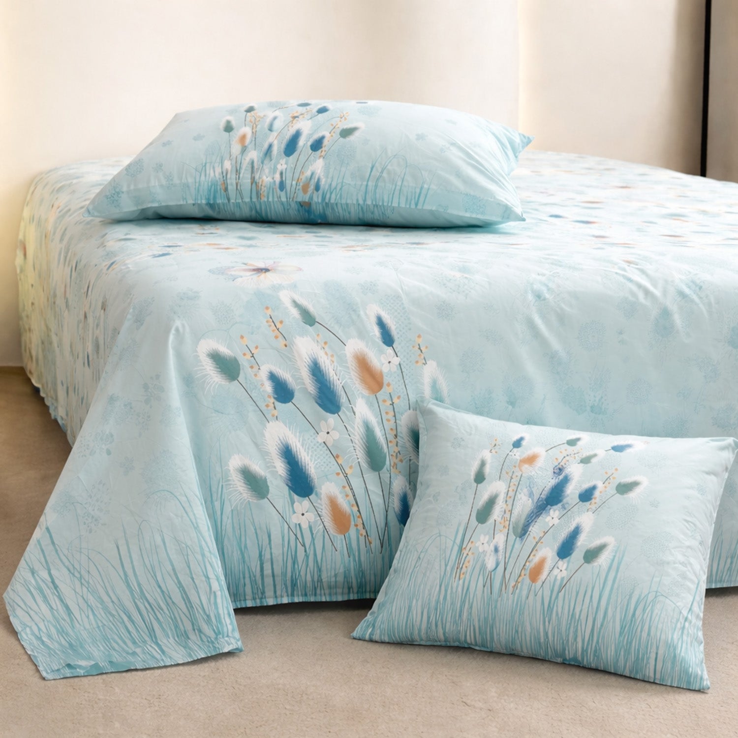 Florida King Size Cotton Panel Bedsheet with 2 Pillow Covers