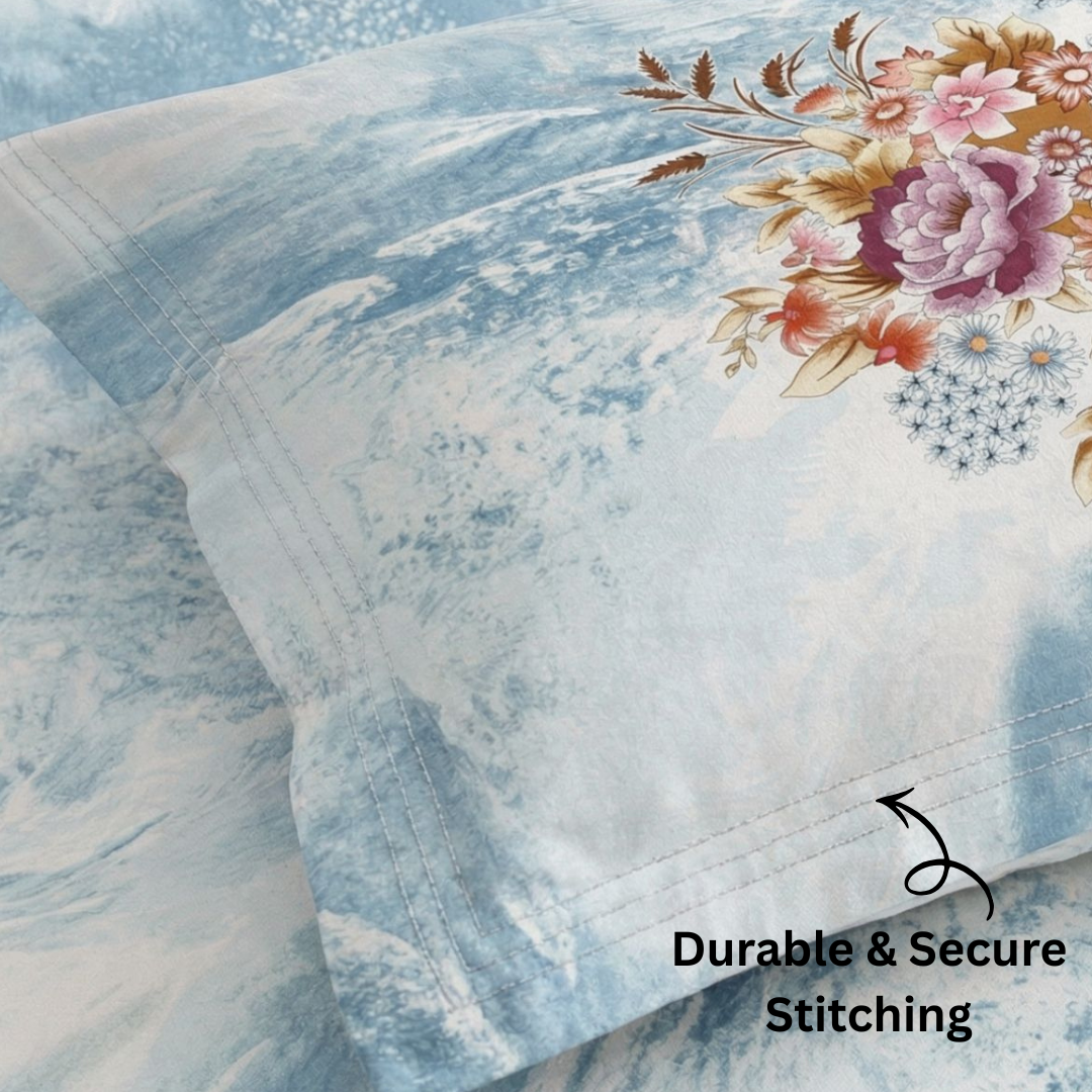 Florida King Size Cotton Panel Bedsheet with 2 Pillow Covers