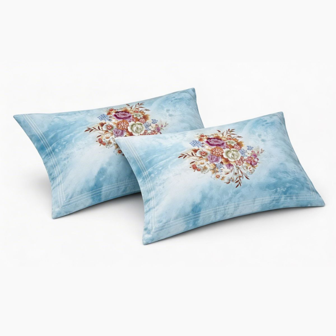 Florida King Size Cotton Panel Bedsheet with 2 Pillow Covers