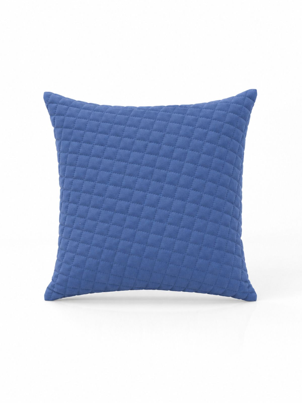 Florida Quilted Velvet Diamond Stitch Pattern Decorative Plush Cushion Cover - Blue