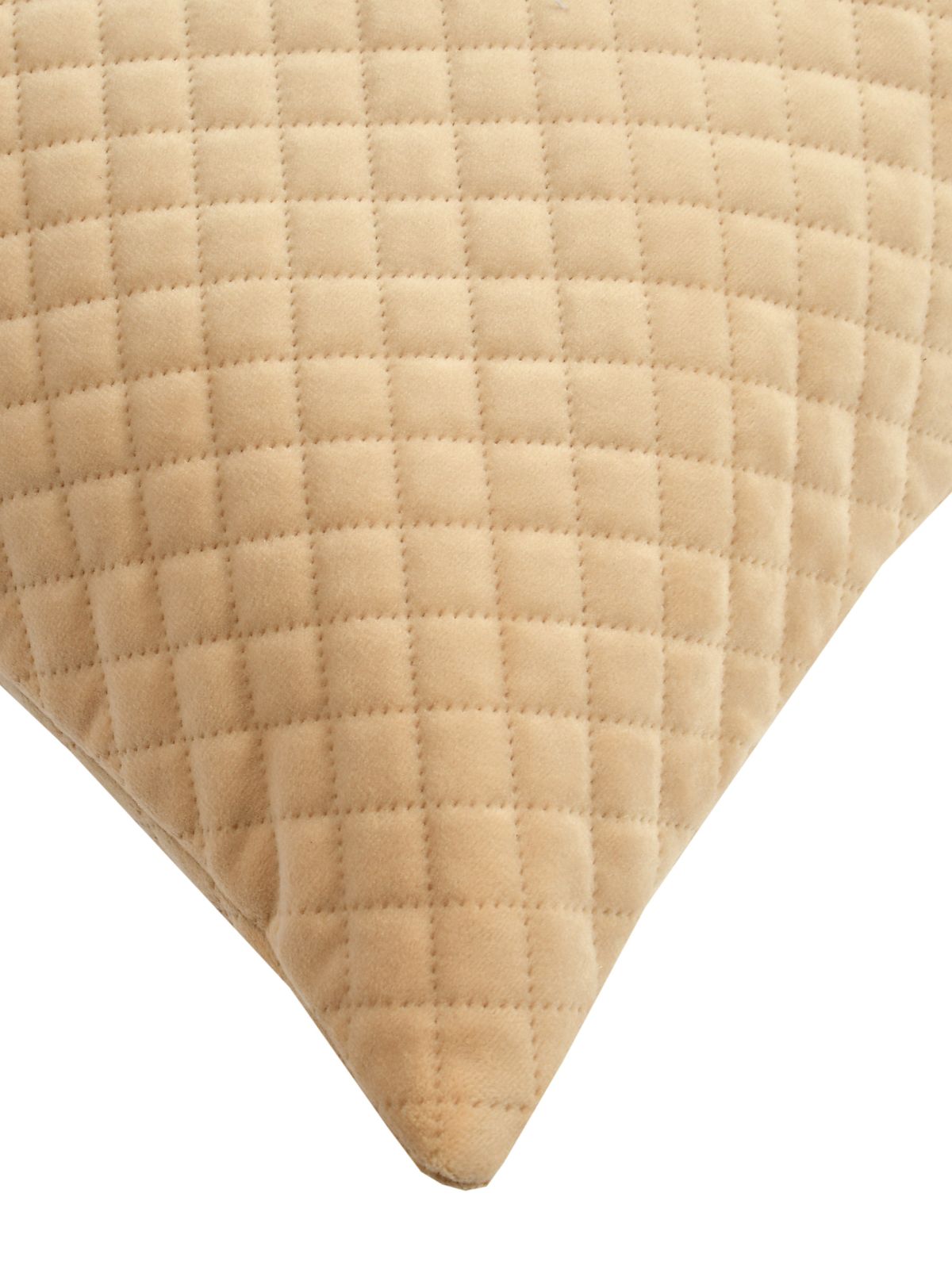 Florida Quilted Velvet Diamond Stitch Pattern Decorative Plush Cushion Cover - Camel