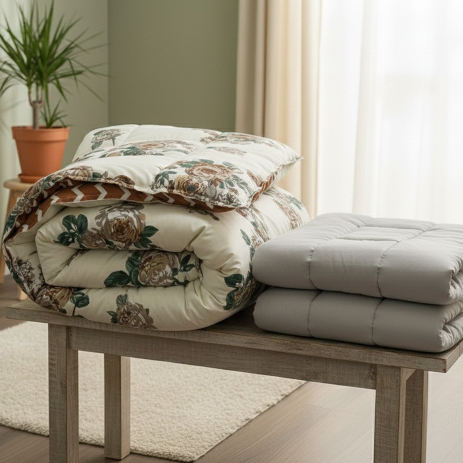 Florida Super Soft All Season Fluffy Reversible Double Bed (AC Quilt/Blanket) Comforter
