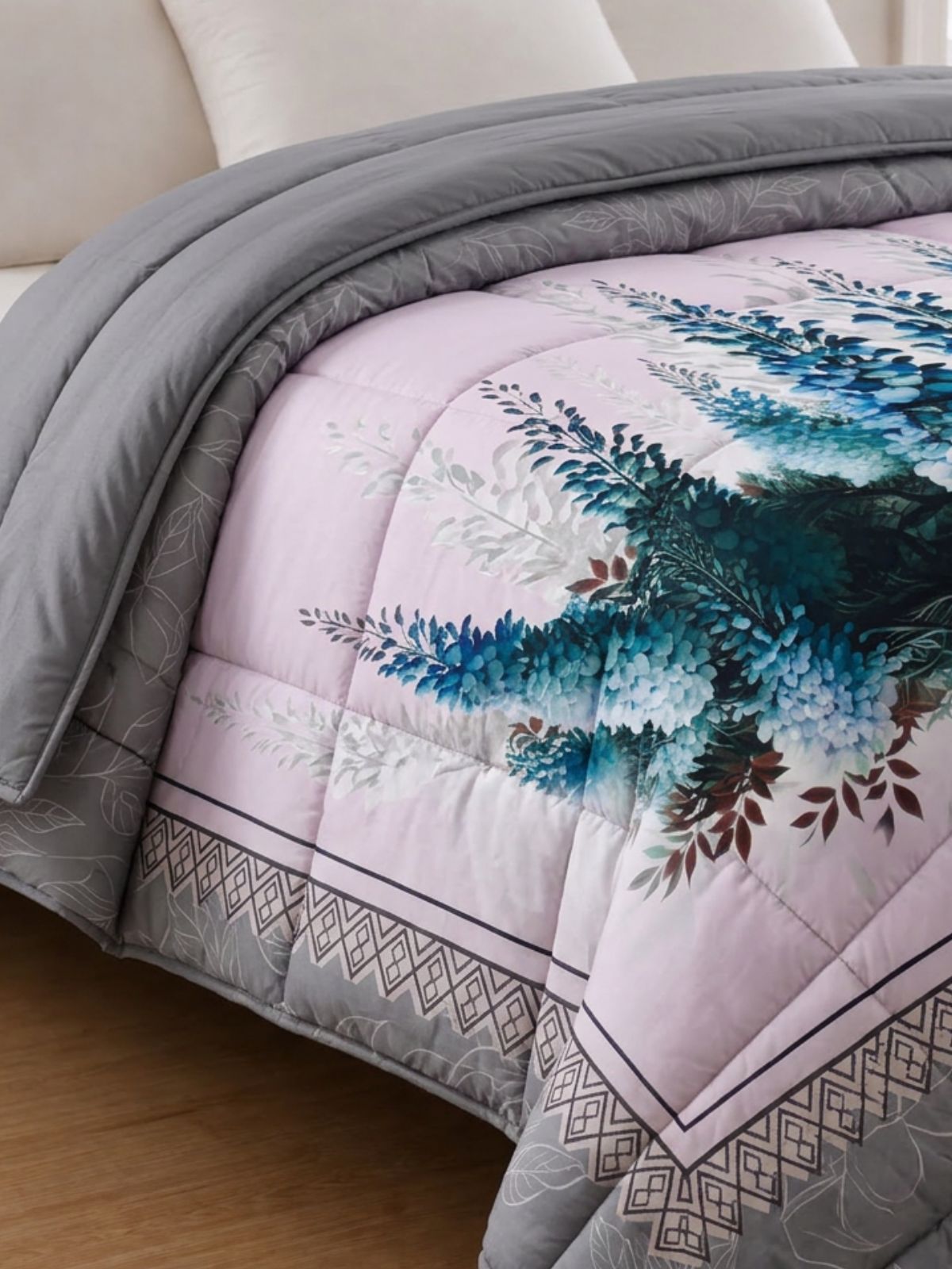 Florida Korean Filling 250 GSM Luxury Reversible Double Bed Comforter - Ultra Soft for All Season AC Quilt