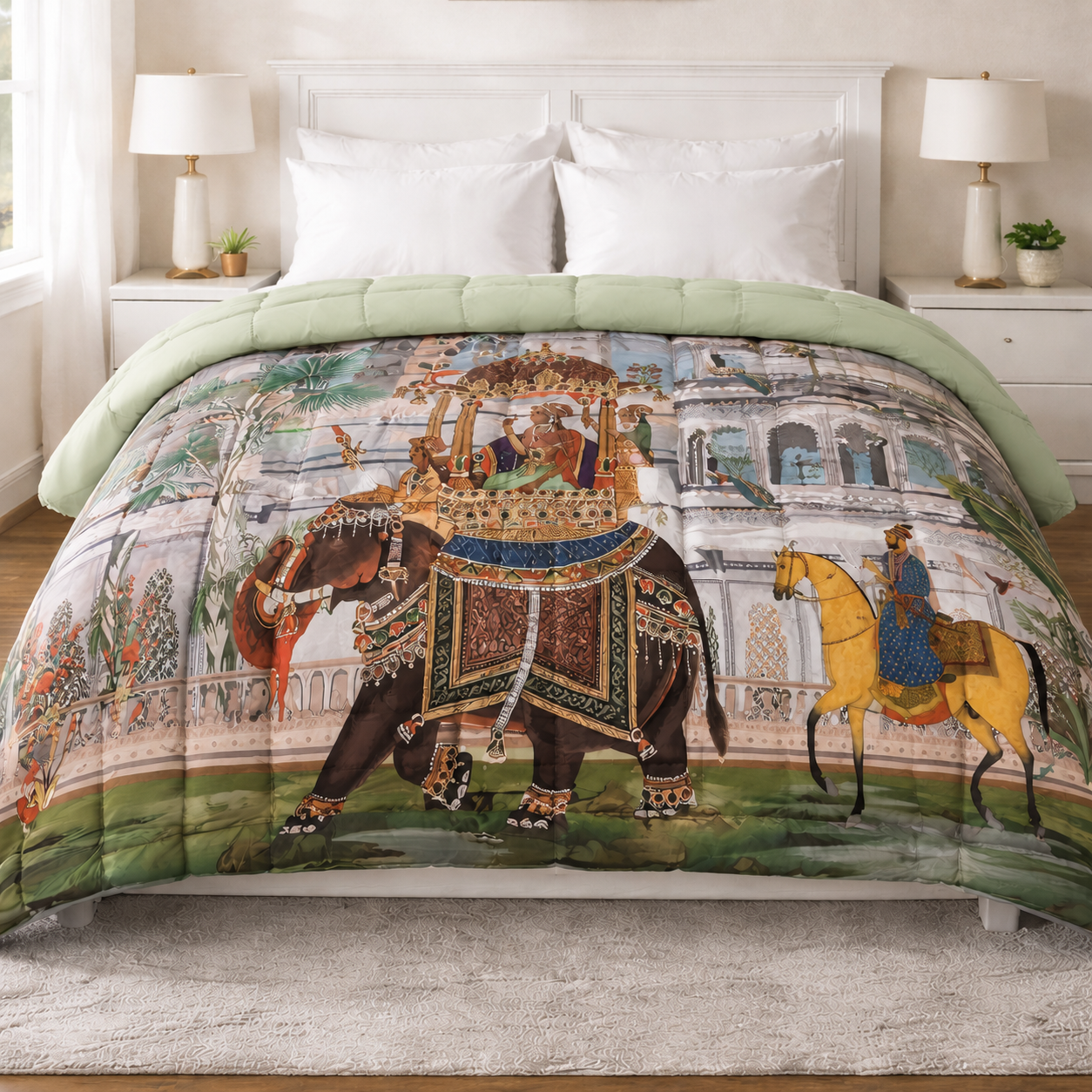 Florida Korean Filling 250 GSM Luxury Reversible Double Bed Comforter - Ultra Soft for All Season AC Quilt