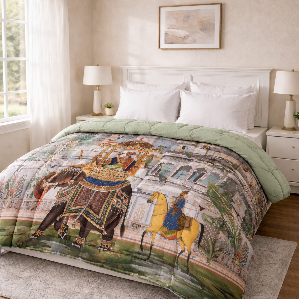 Florida Korean Filling 250 GSM Luxury Reversible Double Bed Comforter - Ultra Soft for All Season AC Quilt