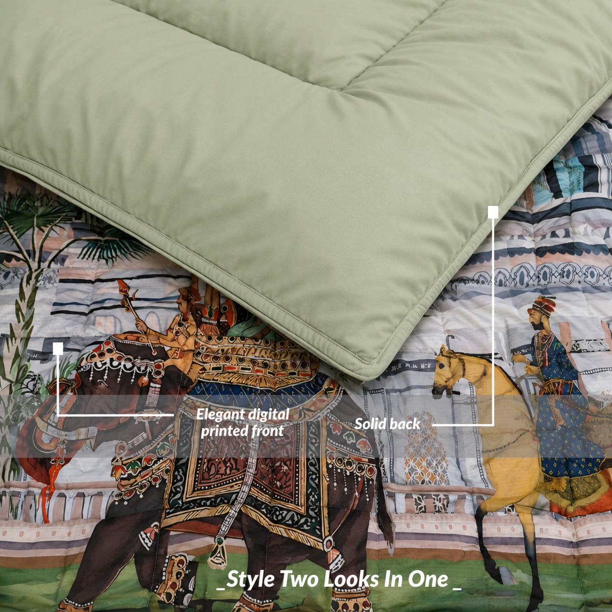 Florida Korean Filling 250 GSM Luxury Reversible Double Bed Comforter - Ultra Soft for All Season AC Quilt