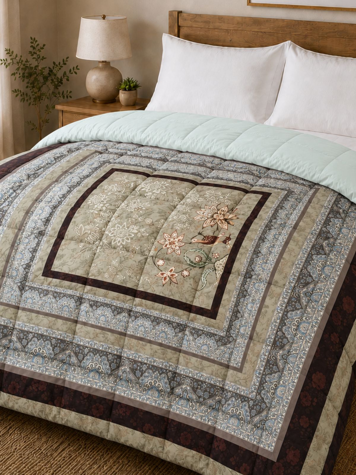 Florida Korean Filling 250 GSM Luxury Reversible Double Bed Comforter - Ultra Soft for All Season AC Quilt