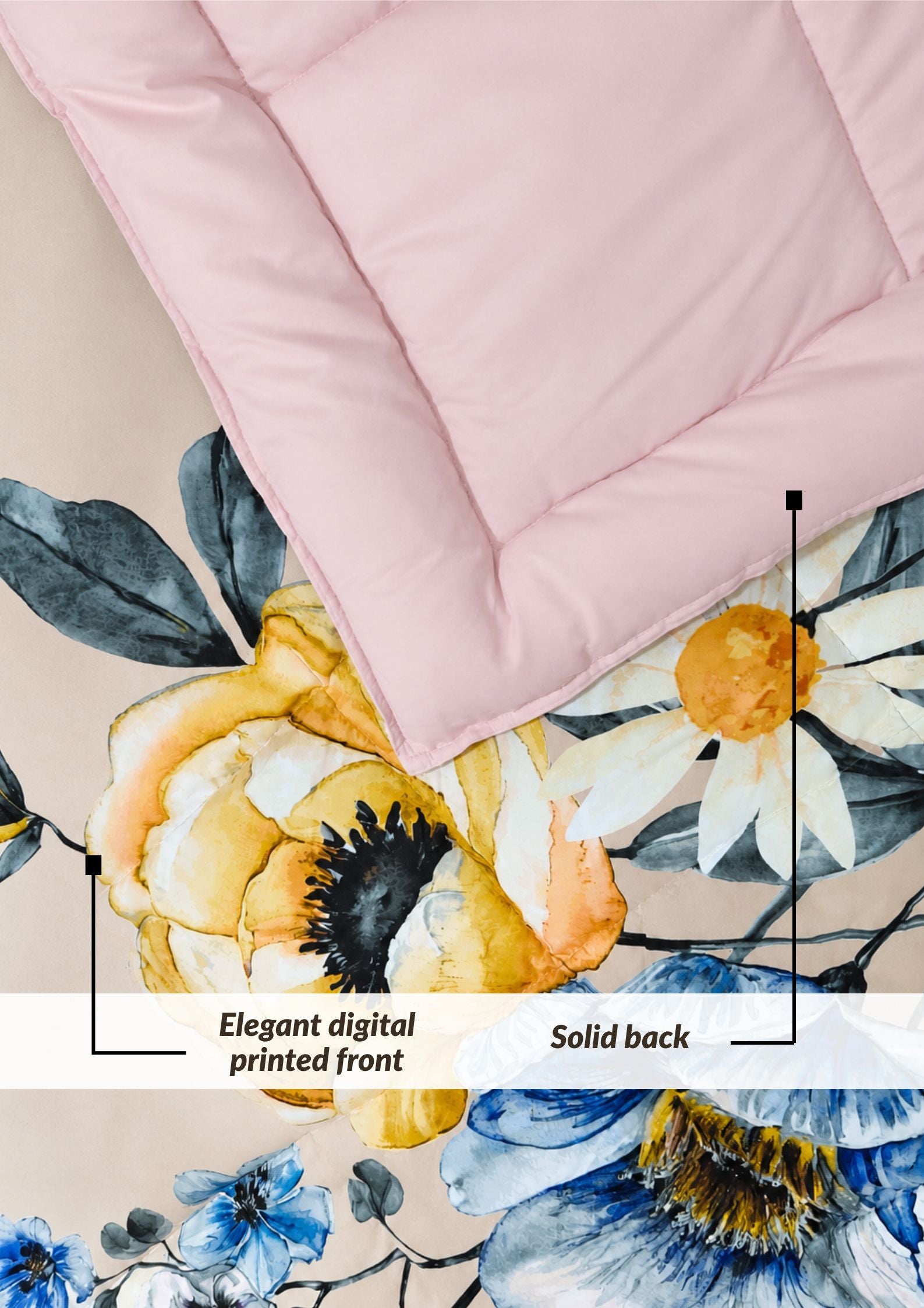 Florida Korean Filling 250 GSM Luxury Reversible Double Bed Comforter - Ultra Soft for All Season AC Quilt