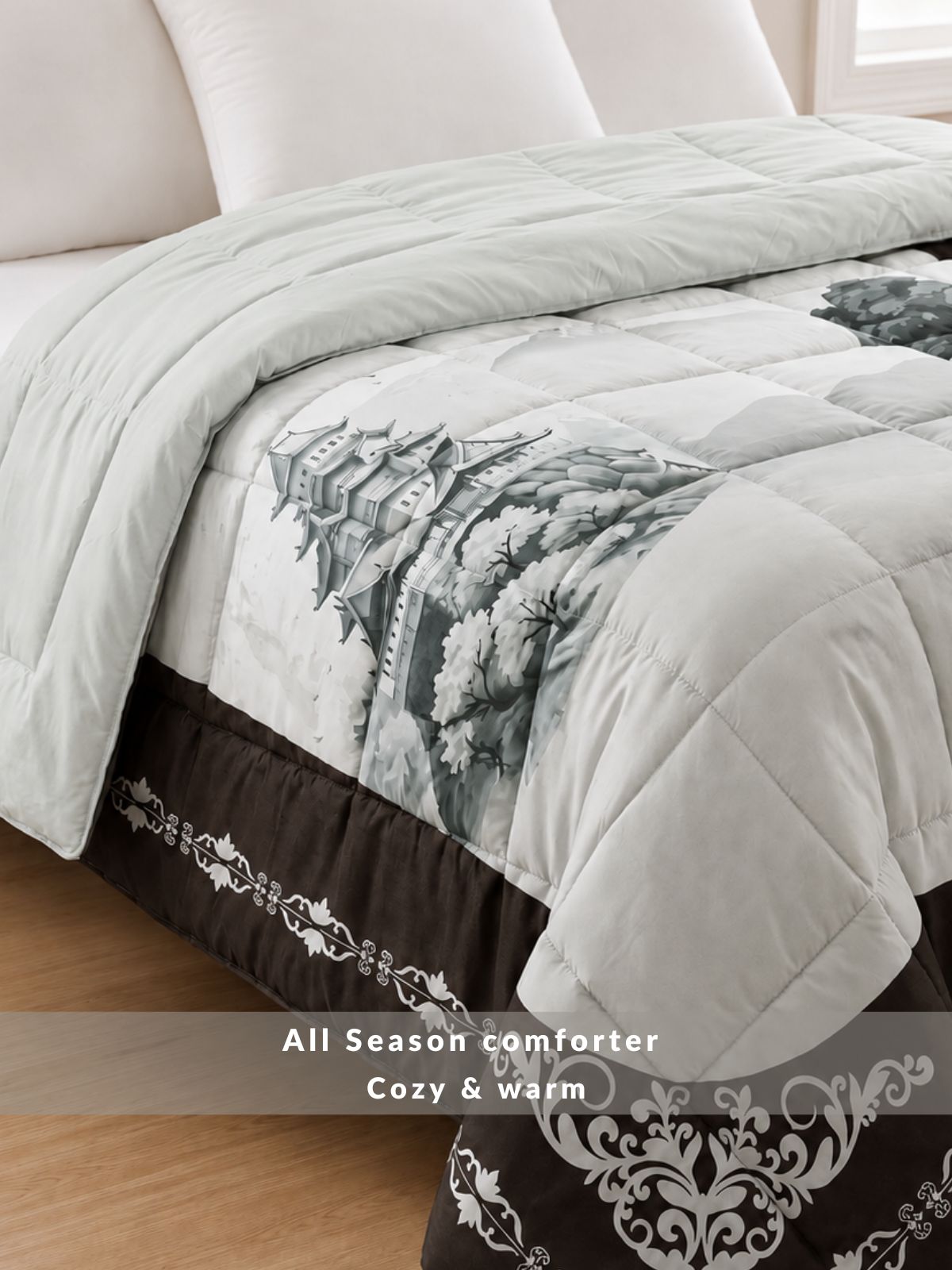 Florida Korean Filling 250 GSM Luxury Reversible Double Bed Comforter - Ultra Soft for All Season AC Quilt