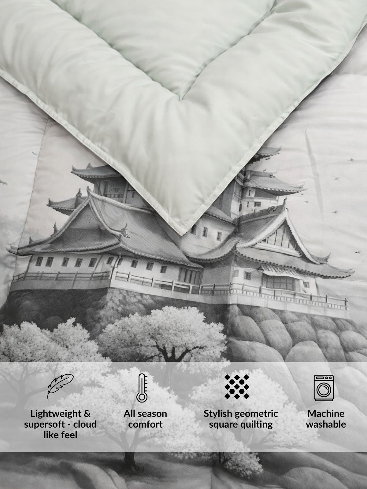 Florida Korean Filling 250 GSM Luxury Reversible Double Bed Comforter - Ultra Soft for All Season AC Quilt