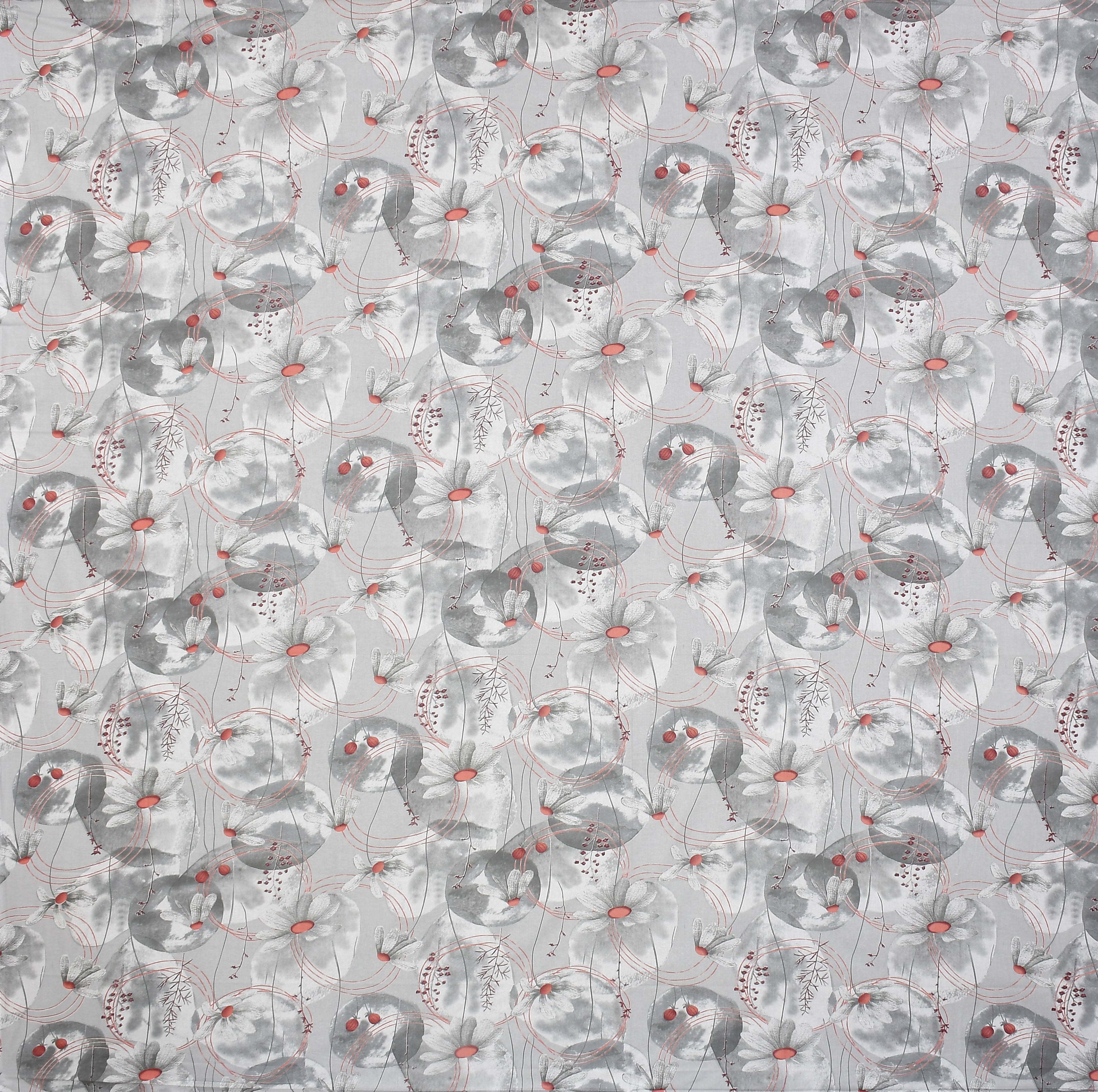 Florida Double Bed King Size Cotton Bedsheet with 2 Pillow Cover - Grey