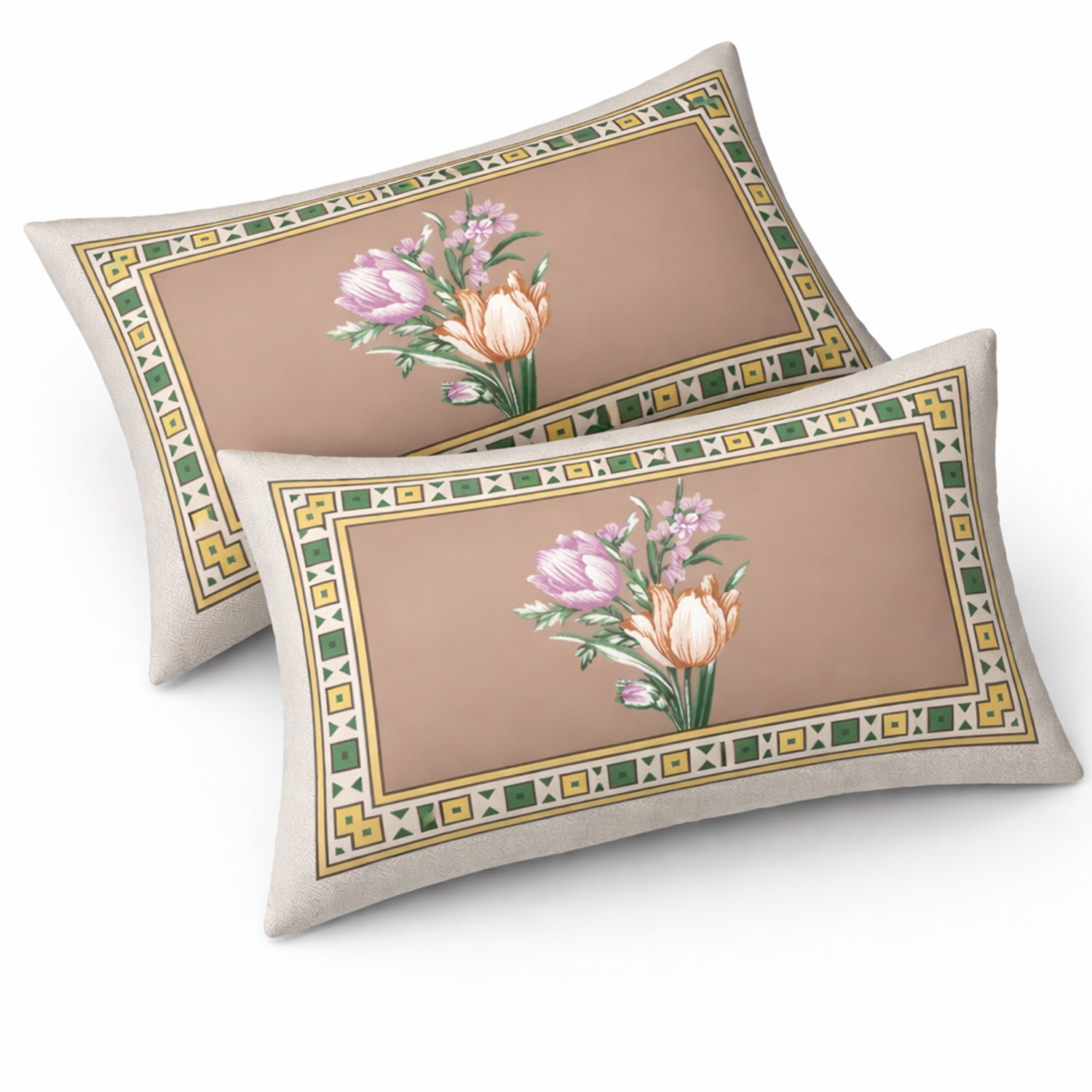 Florida King Size Cotton Panel Bedsheet with 2 Pillow Covers
