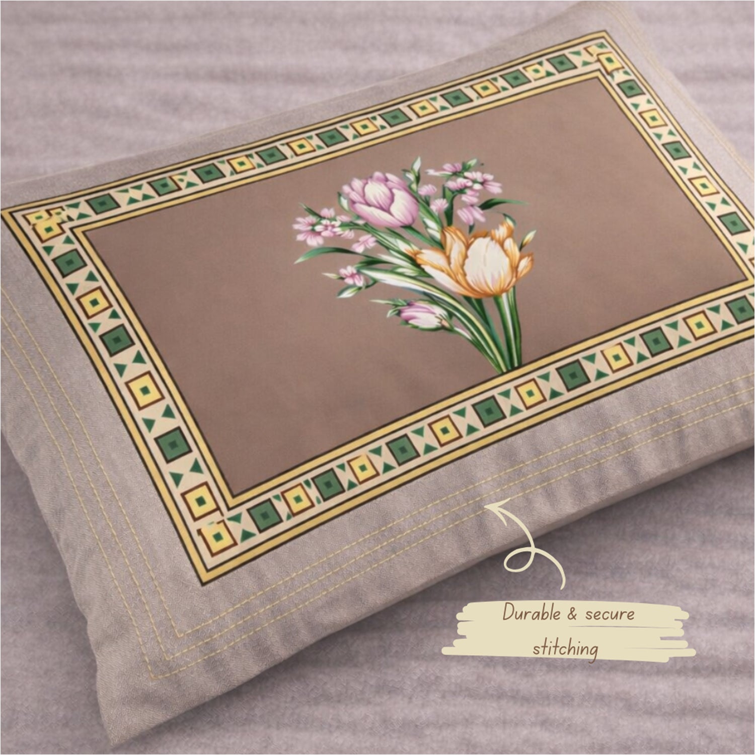 Florida King Size Cotton Panel Bedsheet with 2 Pillow Covers