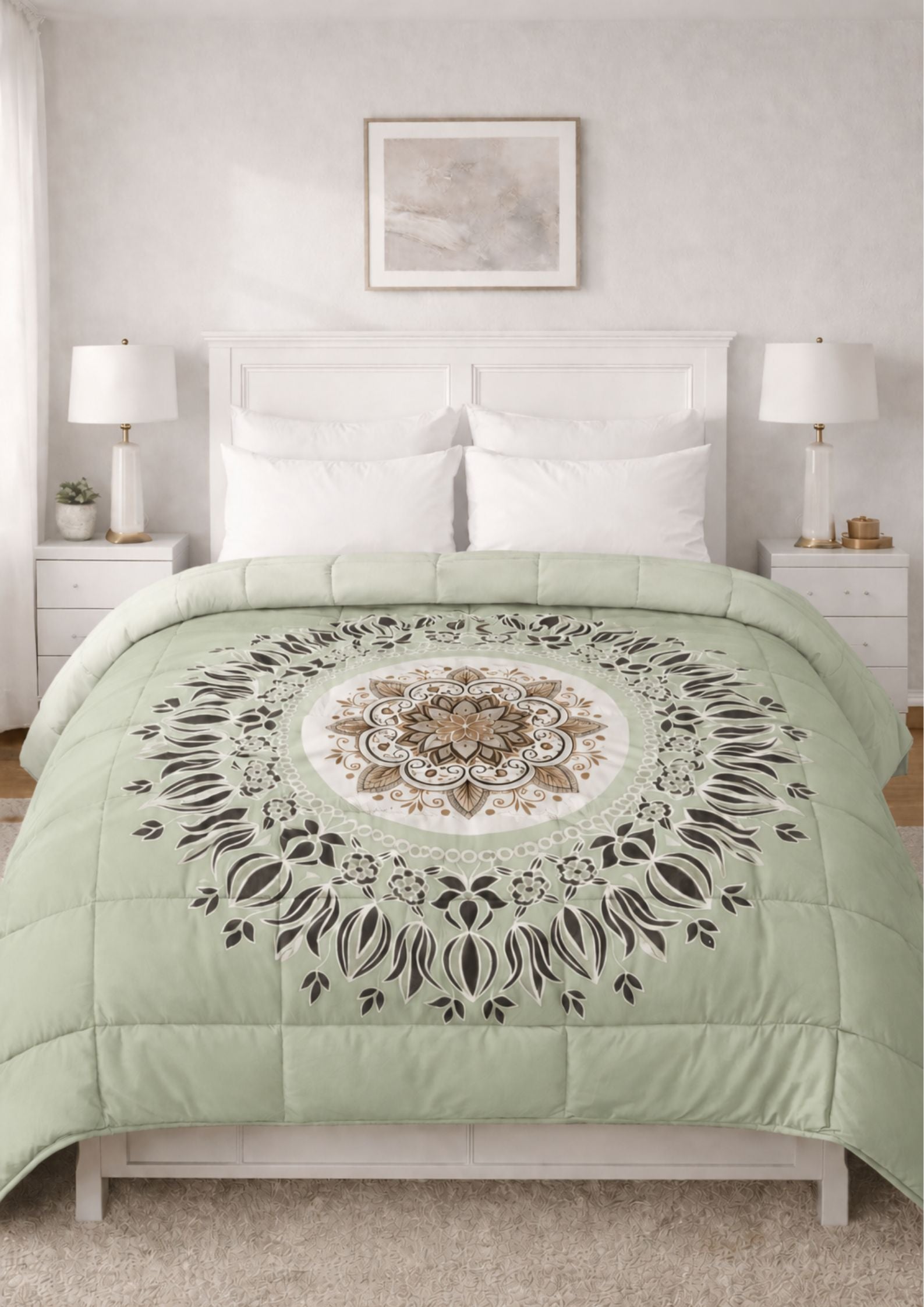 Florida Korean Filling 250 GSM Luxury Reversible Double Bed Comforter - Ultra Soft for All Season AC Quilt