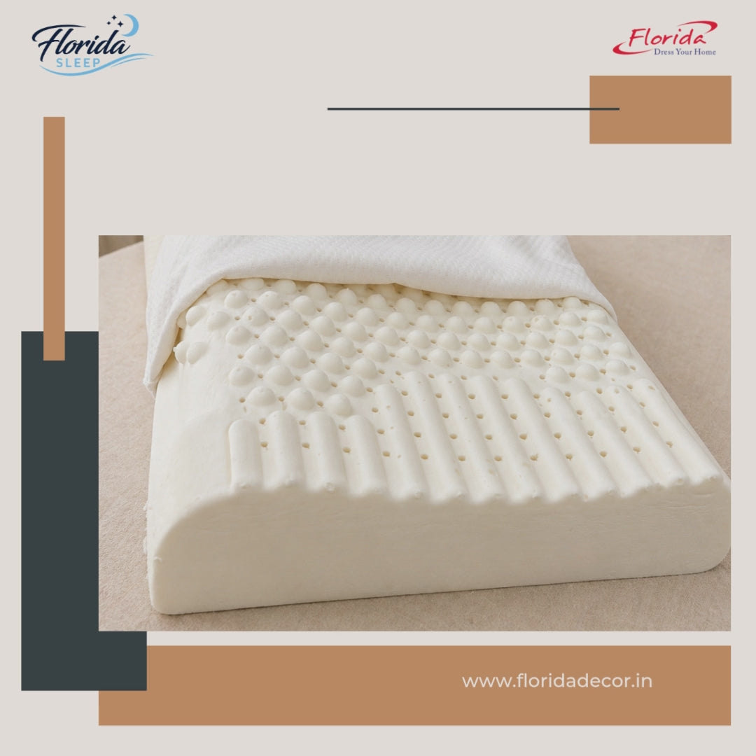 Florida Sleep Latex Contour Massage Pillow for Orthopedic Neck Relaxation Support