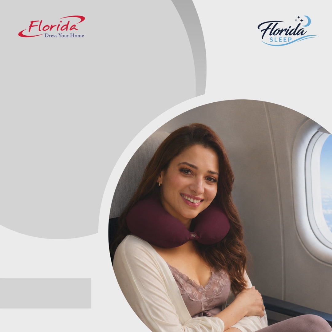 Florida Sleep Neck Fit Memory Foam Travel Pillow for Stress-Free Travel