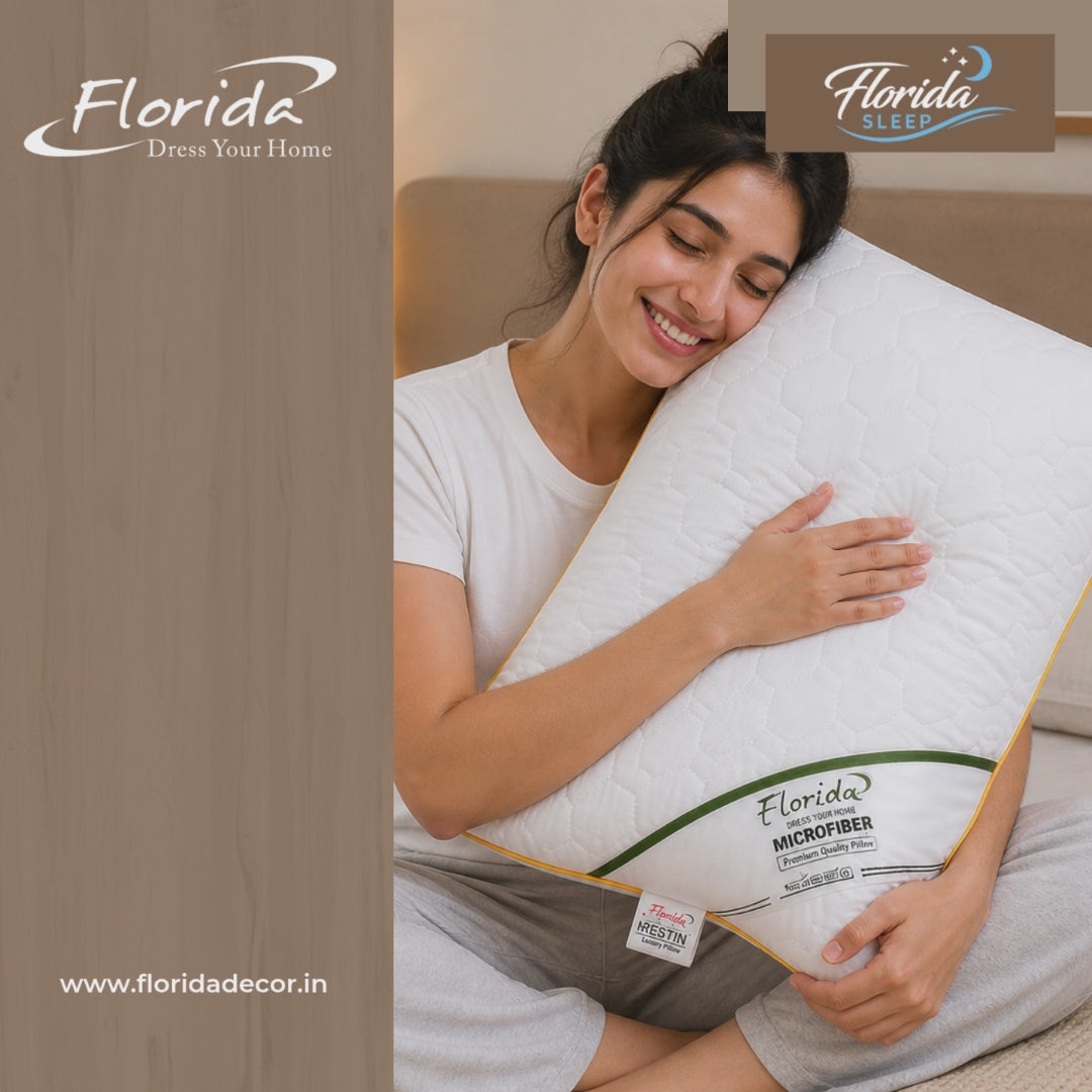Florida Sleep Restin Fine Quality Microfibre Cervical Support Pillow for Pain Relief