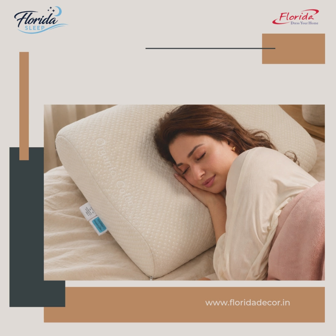 Florida Sleep Latex Contour Massage Pillow for Orthopedic Neck Relaxation Support