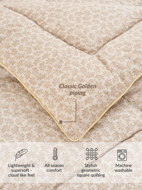 Florida Floral Reversible Double Bed Comforter | 250 GSM Virgin Microfiber Filling | Ultra Soft AC Comforter | Lightweight All Season Quilt with Piping Edge