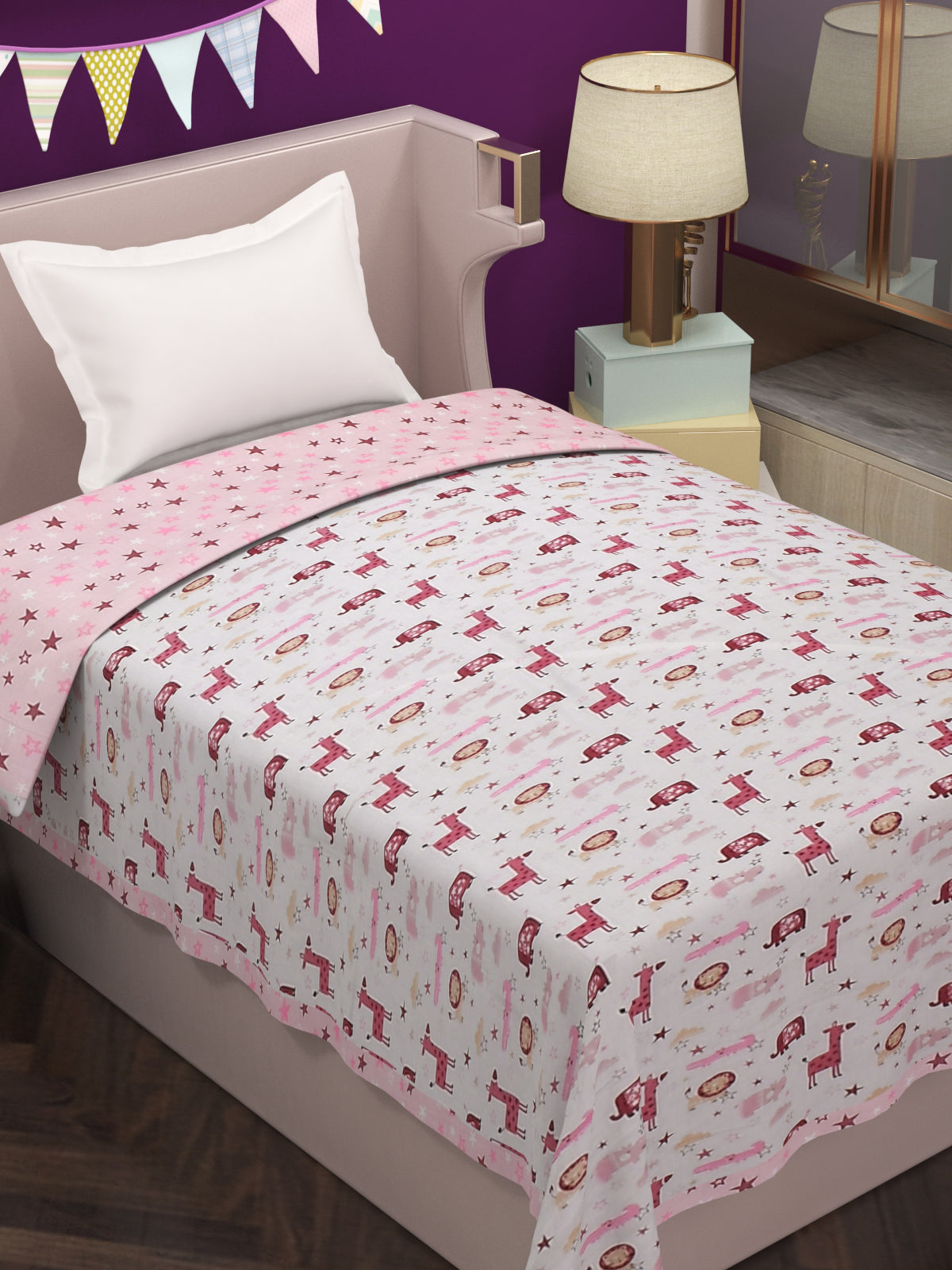 Bestie 180TC Cotton Top Sheet AC Reversible Dohar for Kids